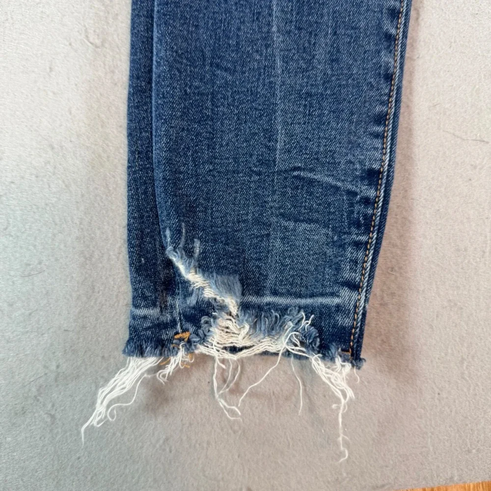 Good American Good Legs Skinny Jeans Womens 29 Distressed Raw Hem